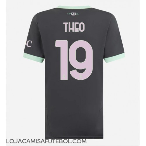 Camisa de Futebol AC Milan Theo Hernandez #19 Equipamento Alternativo Mulheres 2024-25 Manga Curta